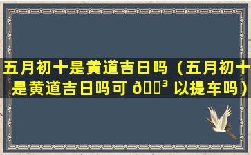 五月初十是黄道吉日吗（五月初十是黄道吉日吗可 🐳 以提车吗）